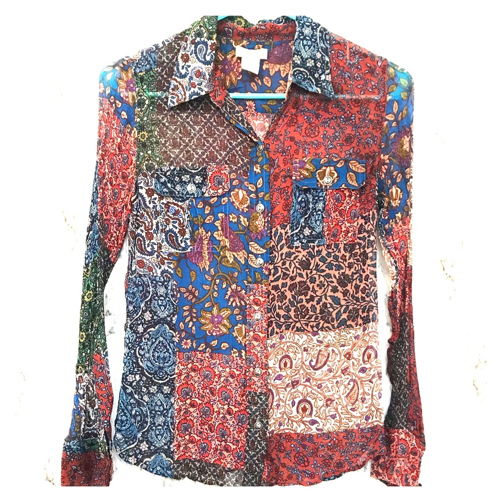 Lucky Brand | 100% Silk Button-Down Blouse (XS)